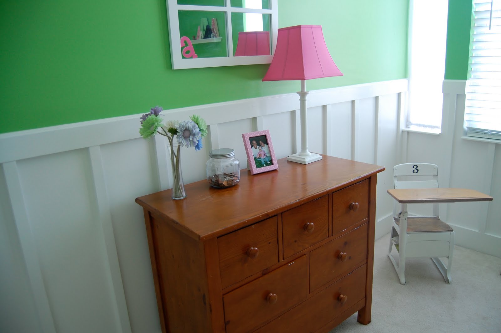 On the left side are the 2 pieces of furniture we bought for her room