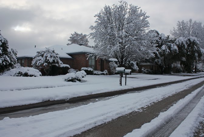 Our snow-covered home