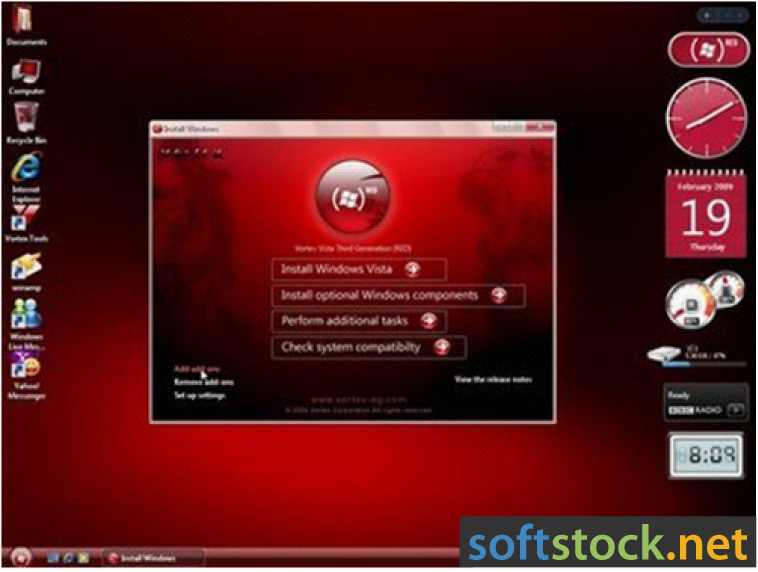 Window Vortex soft-8: Windows Vortex Vista Third Generation (3G-RED) 2009