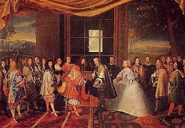 Maria Teresa de Áustria sendo apresentada à Luis XIV