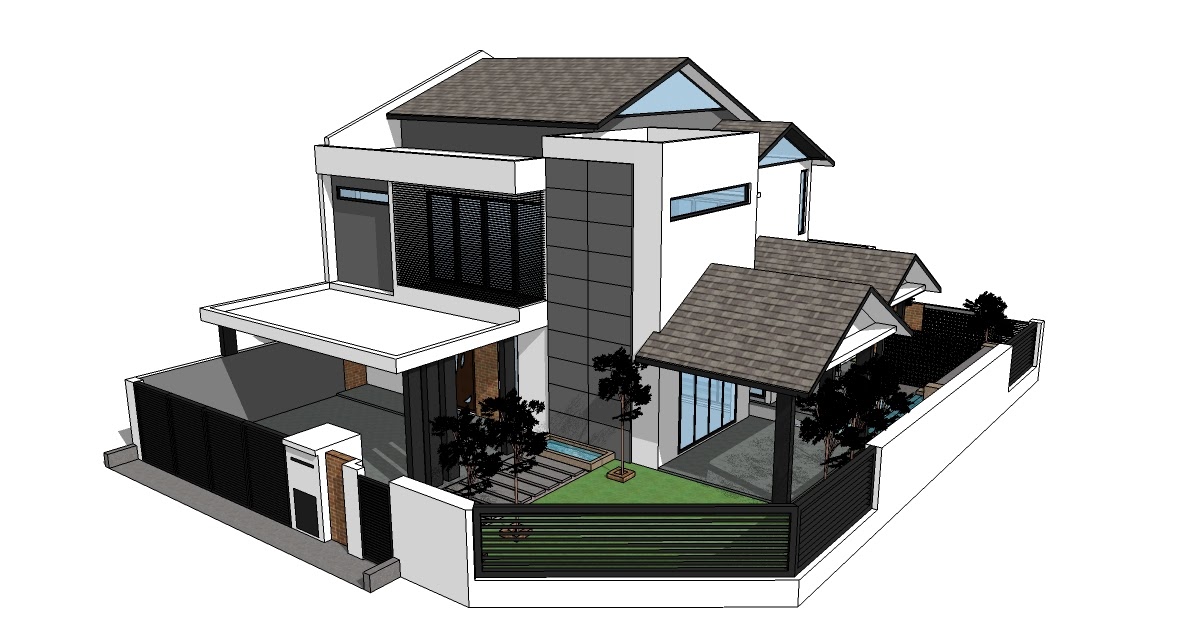 MEZ Design Solution: Double Storey Corner Lot | Modern Extension