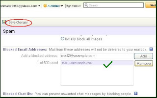 Block emails in yahoomail