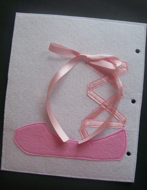 Homemade Quiet Book - Free Templates. Ballet Slipper Page