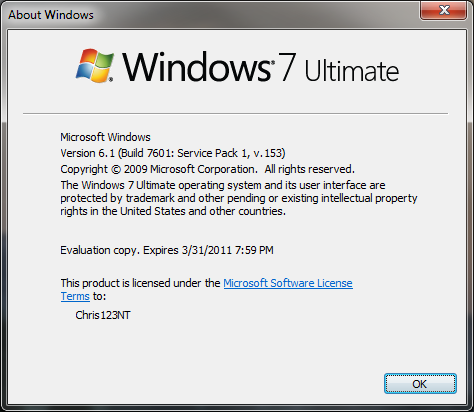 Windows 7 beta Service Pack 1...
