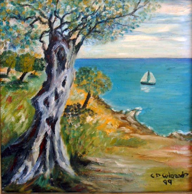 IBIZA SEA. OIL PAINTING.