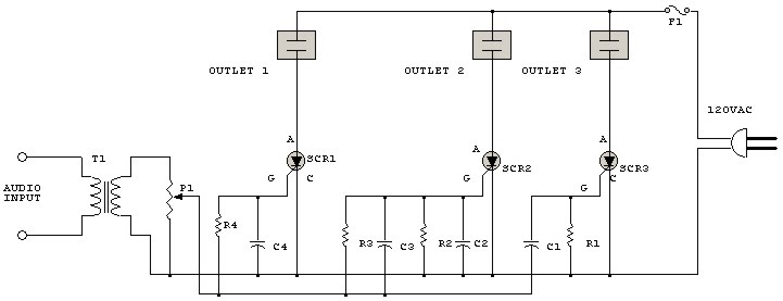 Circuitos de Electronica: 3 Channel Color Organ