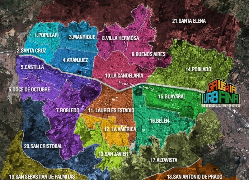 galeriaurbanamedellin: COMUNAS Y CORREGIMIENTOS DE MEDELLÍN