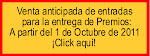 Venta anticipada de entradas para la entrega de Premios del 29 de Octubre de 2011