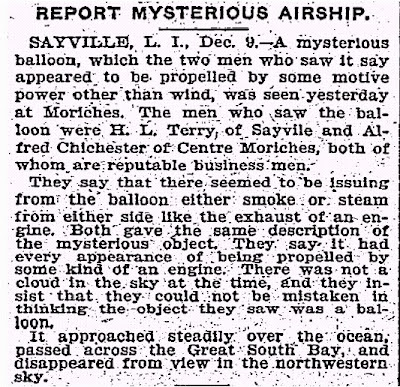 Report Mysterios Airship - New York Times 12-10-1901