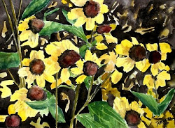 flower painting eyed watercolor susans