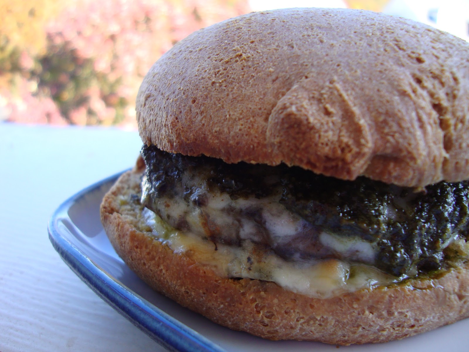 Lady Kay's Kitchen Pesto Provolone Hamburgers