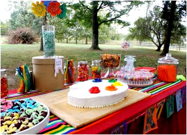 A Colorful Rainbow Art Birthday Party - BirdsParty.com