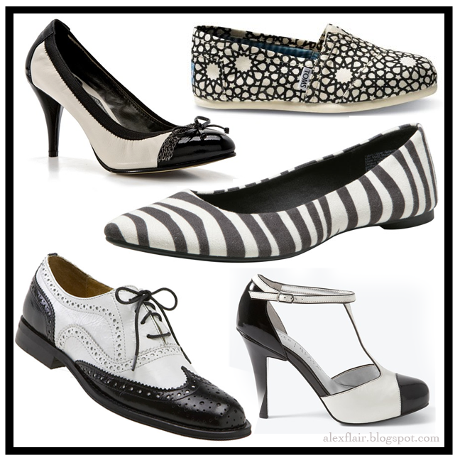 black and white trendy shoes