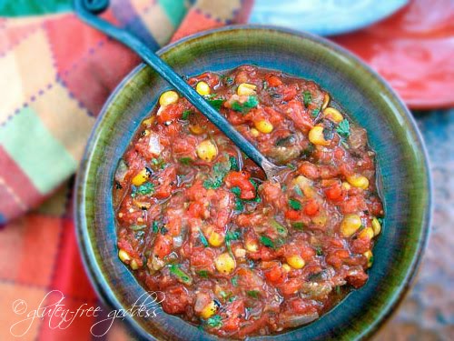 Roasted vegetable salsa recipe that is easy and gluten free and vegan