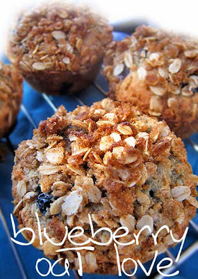 Blueberry Oat Muffins - Vegan recipe - Wheat-free Gluten-Free