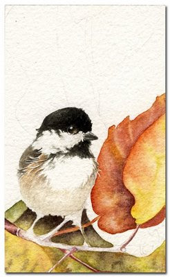 chickadee watercolour painting