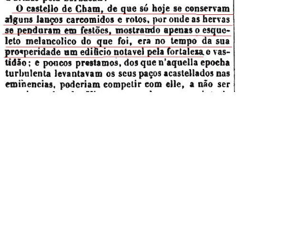 Descrição da Torre de Chã (Cham), em 1856