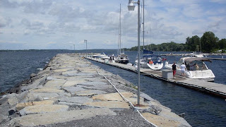 downtown view of Sackets Harbor jetty