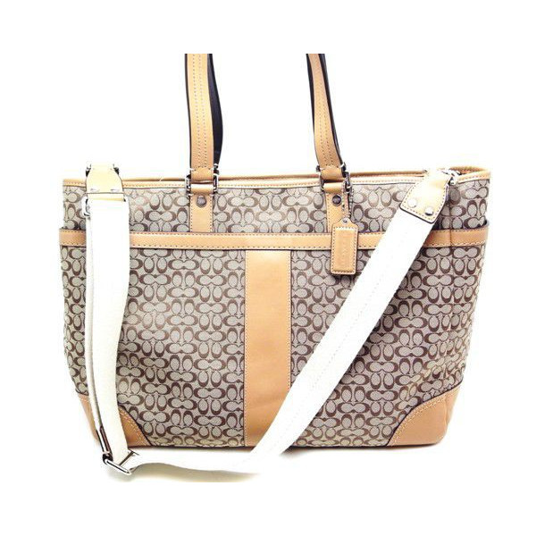 Designer Bags Direct COACH Khaki Signature Multi Tote Diaper Bag 77156