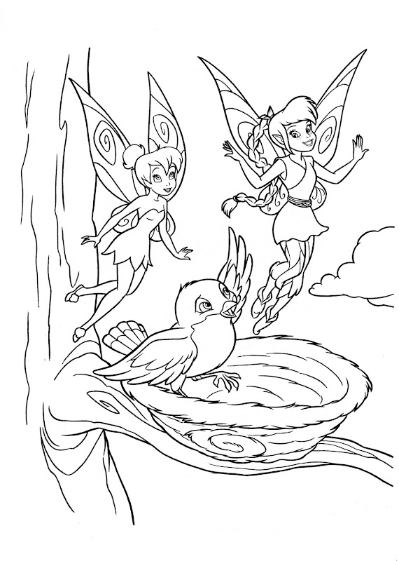 Fairy fawn and tinkerbell coloring page title=