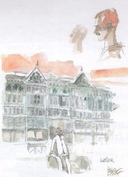 Rimbaud's house in Harar - watercolor