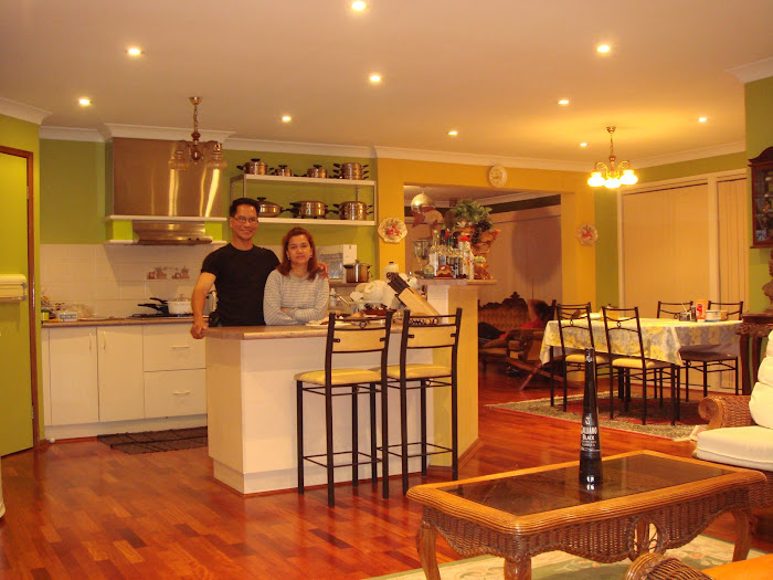 Our Kitchen ( I did the timber flooring, lightings & painting )