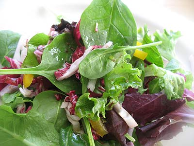 Mixed Green and Radicchio Salad with Balsamic Rosemary Dressing