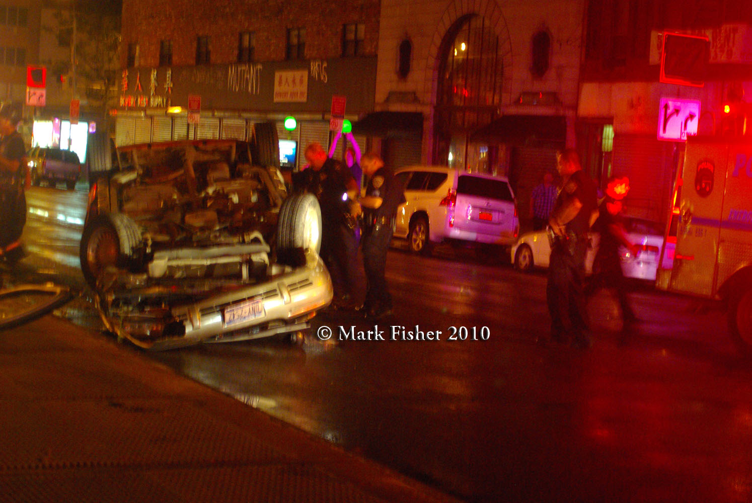 The People For The People Car Accident Images At Night In New York