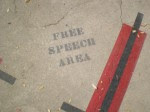 Free speech zone, photo by Rosemary West © 2008