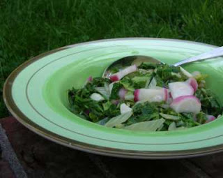 Bok choy with radish for color