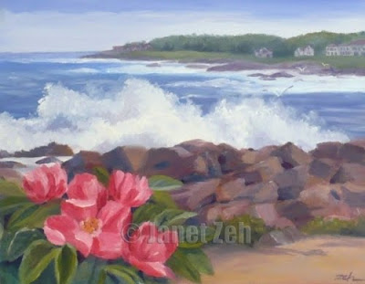 Maine Coast Perkins Cove oil painting