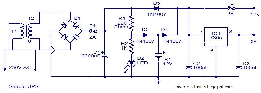 Circuits Diagram: Simple UPS