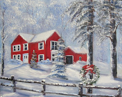 christmas painting landscape winter snow paintings scenes connecticut scene oil vermont hardboard depicts country somewhere watercolor easy snowy canvas davis