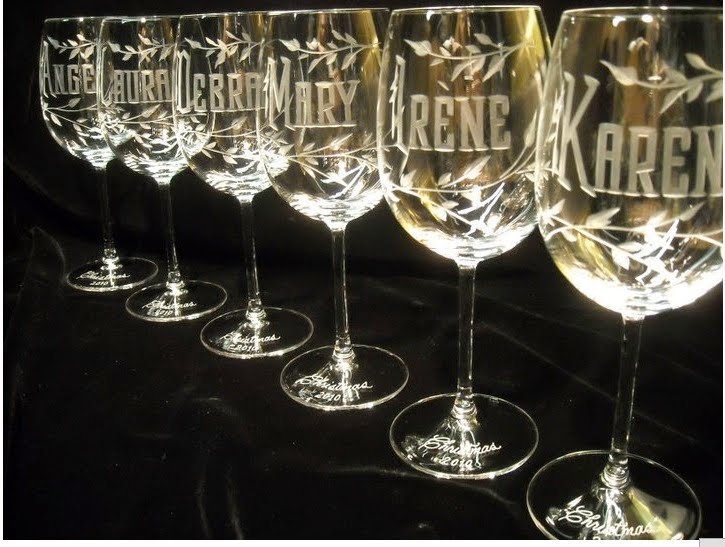 Beth Beattie Branding, PR and Events Etched wine glasses from Glass Engraving by Jennifer