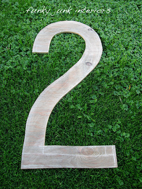How to make a giant number or letter out of plywood... for FREE! via https://www.funkyjunkinteriors.net/
