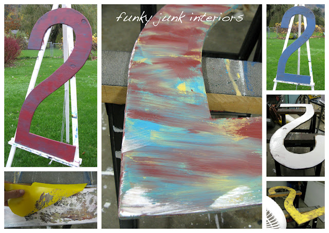 How to make a giant number or letter out of plywood... for FREE! via https://www.funkyjunkinteriors.net/