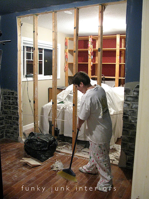 How to remove a wall between two bedrooms / video included. / funkyjunkinteriors.net