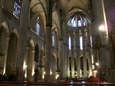 Inside the church of Santa Maria del Mar in Barcelona