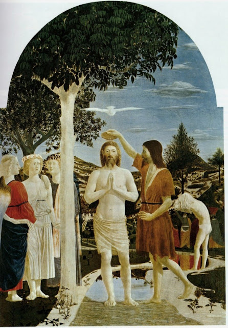 Piero della Francesca, İsa'nın Vaftiz Edilişi, 1440-45, Pano üzerine tempera, 167 x 116 cm