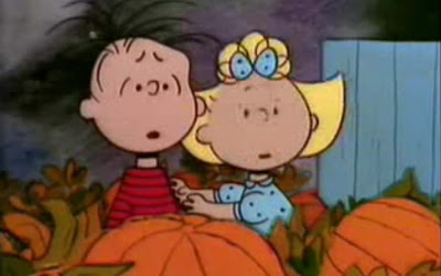 Linus and Sally think they hear the Great Pumpkin