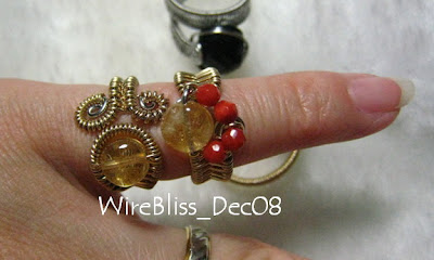 wire woven rings three gold filled wire woven rings