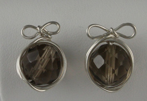 Wire wrapped earrings Wire Wrapped Stud Earrings with Bows by Don