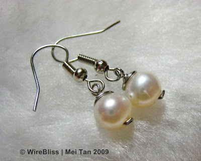 wire wrapped earrings wire wrapped pearl earrings