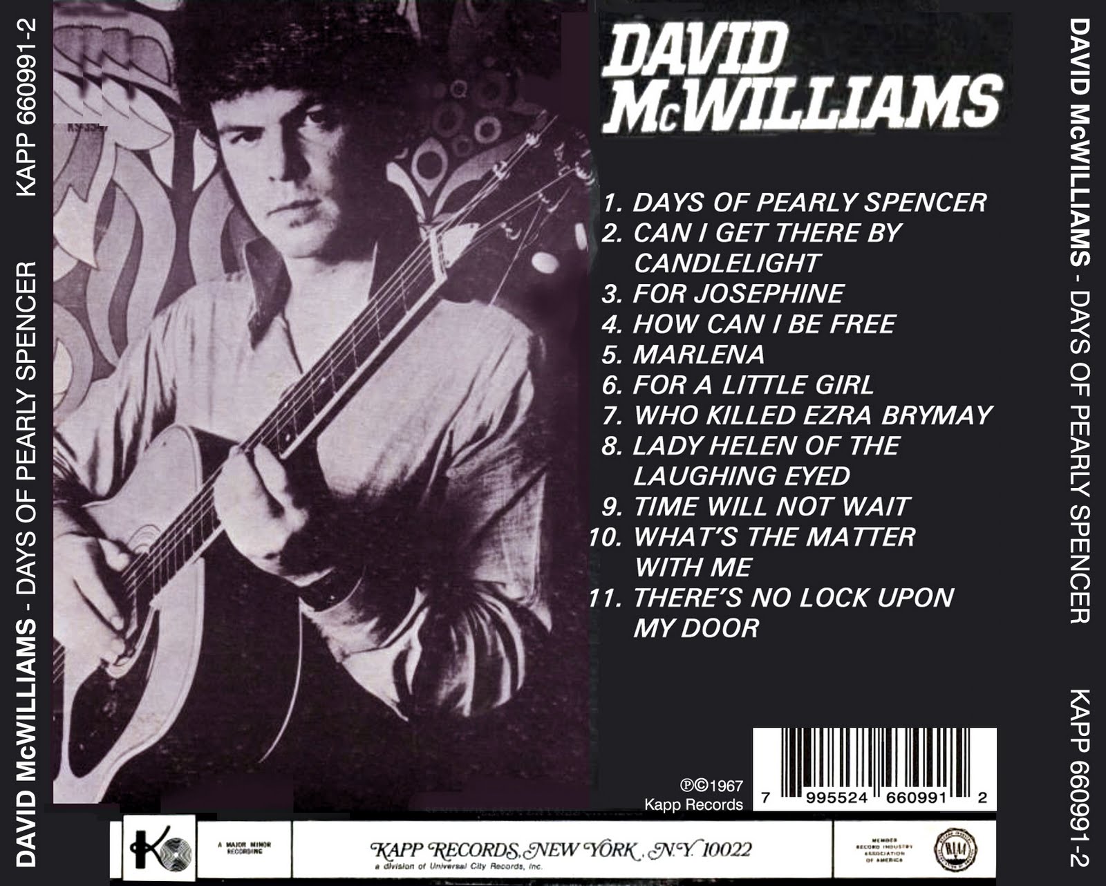 CUANDO LA MUSICA ES BUENA: David McWilliams- Days of Pearly Spencer (1967)