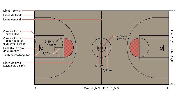 CUANTO: cuanto mide la cancha de basquetbol