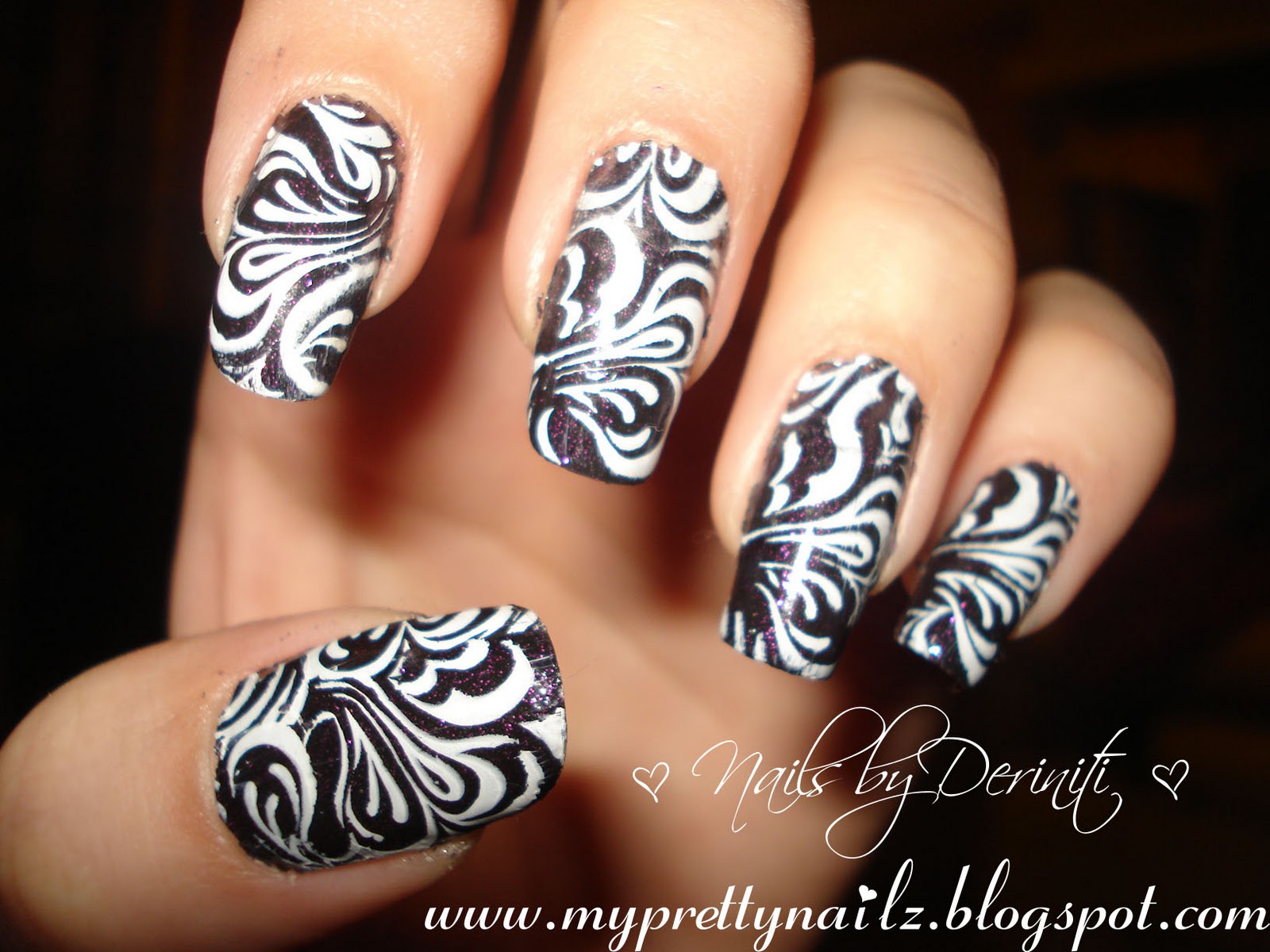 White and Black Marble Nail Design for Black Women - wide 9