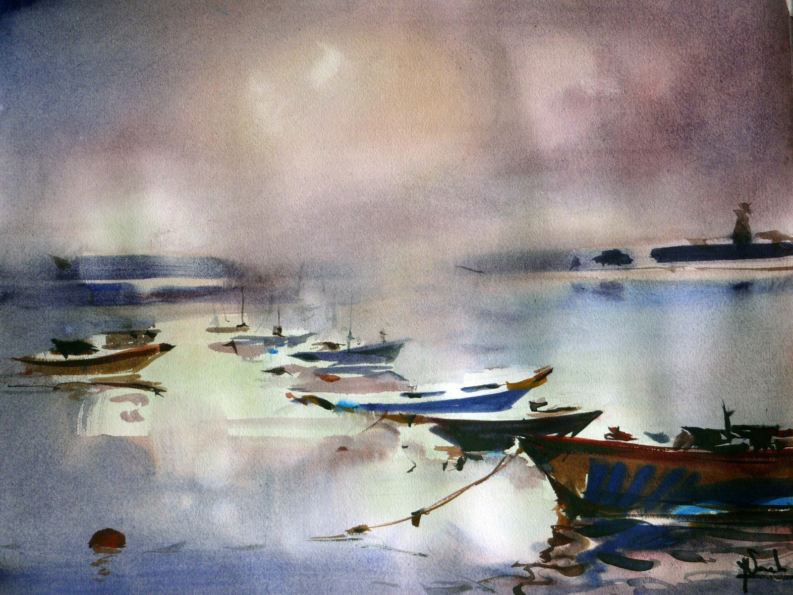 Javier Angel Varela.acuarelas marinas