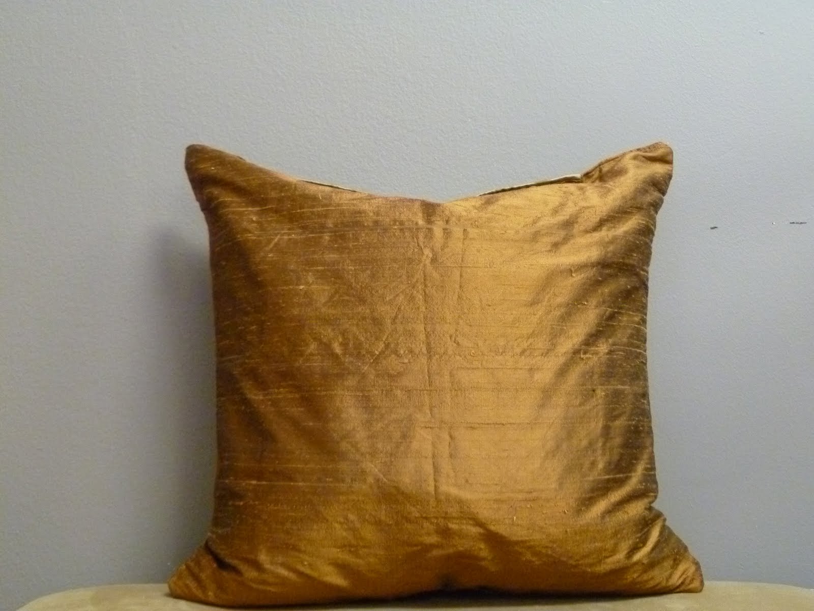 nakedwindow 16x16 bronze and gray faux silk pillow cover