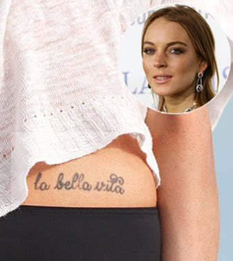 lettering tattoos for women. Lindsay lohan letter tattoo