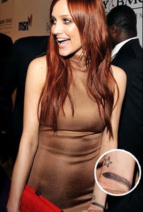 Ashlee Simpson. Attending Tags : Celebrity wrist tattoos, female celebrity 
